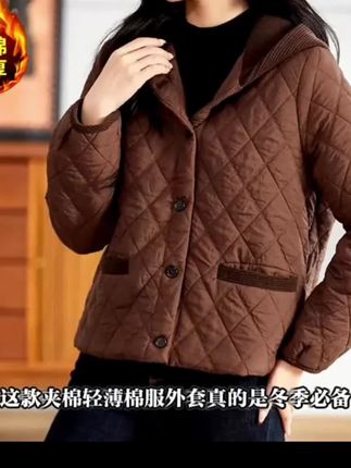 夹棉轻薄棉服外套女2025冬季保暖棉衣时尚拼接洋气减龄妈妈小棉袄##点击左下方小黄车购买.库存不多能抢到就是赚到@DOU+小助手