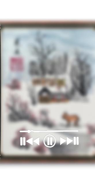 雪落村居 跟着抖音学园画,幸福生活美如画。