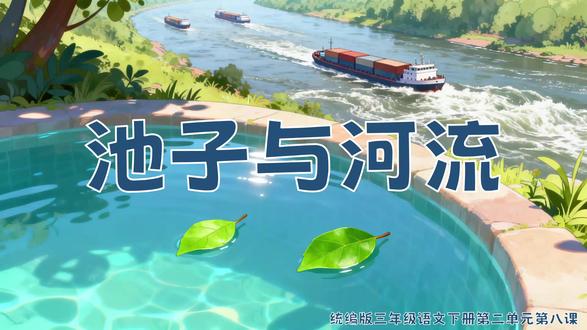 人教版三年级下册语文8.池子与河流 PPT,获取方法看主页或置顶