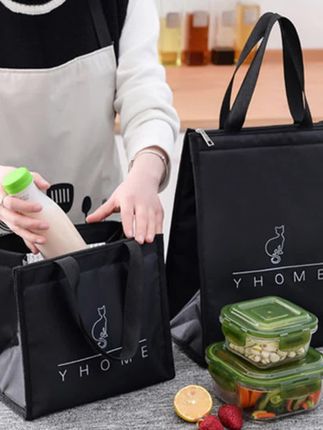 饭盒袋保温袋袋韩国手提包化妆包带饭的袋袋帆布袋学生拎袋午餐#大容量 #饭盒包 #便当盒 #保温袋 #便当袋