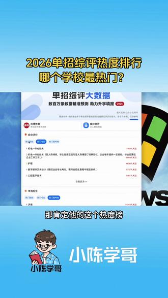 #2026山东单招综评#单招综评热度 2026单招综评热度排行
哪个学校最热门?