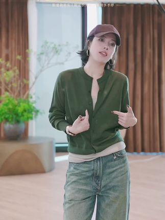 W.Diva【梦里水乡】绵羊毛纯色精致开胸针织衫纯欲慵懒风3Z17W0561#女装穿搭 #穿搭分享 #高级感穿搭 #优雅气质 #春秋新款