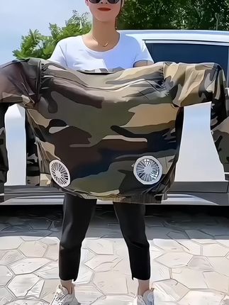 夏季户外男女新款空调服防暑降温劳保工作服,建筑工地带风扇的衣服