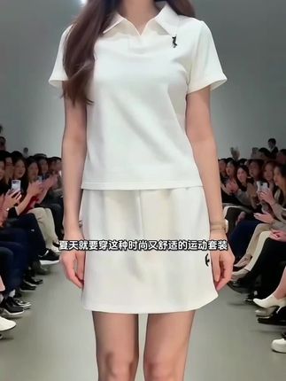 休闲小马运动套装女夏季新款宽松显瘦POLO衫上衣+短裙裤两件套潮#夏季穿搭 #夏季新款 #女装搭配 #女装测评 #女装穿搭
