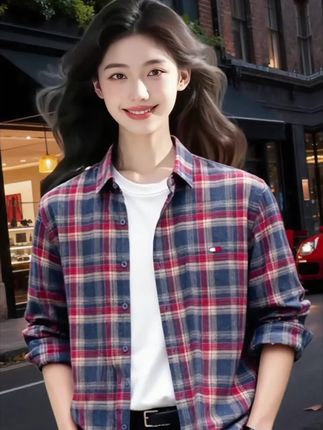 男士轻奢帅气潮流磨毛格子衬衫长袖秋季韩版时尚拼色休闲衬衣男#百搭上衣 #格子控 #春秋穿搭 #帅气格子衬衫男 #早秋冷冽又随性的气质穿搭