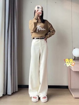 秋冬必备!2025新款女士毛呢阔腿拖地裤,加厚休闲超时尚! #毛呢高腰长裤 #毛呢阔腿裤女 #休闲毛呢裤 #休闲毛呢阔裤 #毛呢拖地长裤