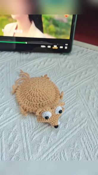 解压神器,冰川时代小松鼠杯垫图解#钩织小物件 #杯垫#钩针图解 #解压神器#好物分享🔥
