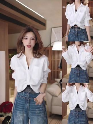 不要因为短暂的黑暗,就放弃追逐黎明的曙光,坚持定有回响 #白衬衫 #设计感穿搭