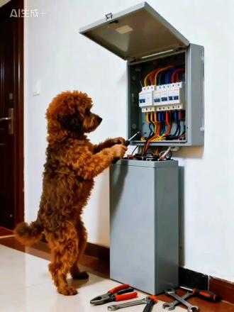 看看俺家狗狗被电的?哈哈哈,这AI不错。