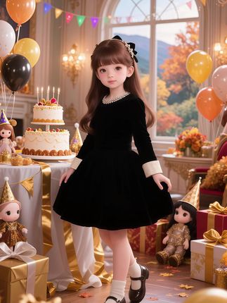 #女童连衣裙 #女童秋冬穿搭 #女童小黑裙 #女童礼服裙 #女童穿搭