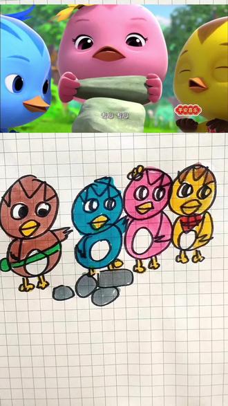 萌鸡小队简笔画#简笔画 #创意儿童画 #动画