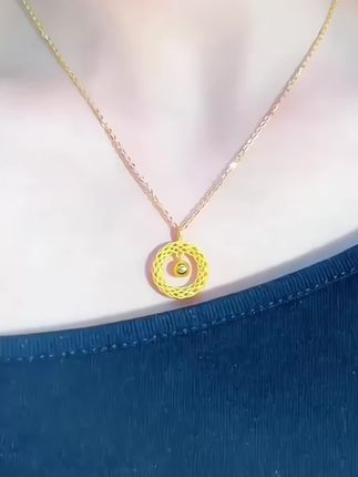 铜合金项链 时尚百搭花丝灵动平安扣吊坠花丝镂空轻奢项链饰品#时尚饰品 #爱了爱了 #我又心动了 #百搭款 #总有一款适合你
