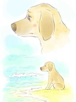 小狗也有自己的心事吧 #画画#狗狗#狗狗的心思都写在脸上了 #画一个故事 #心碎的声音