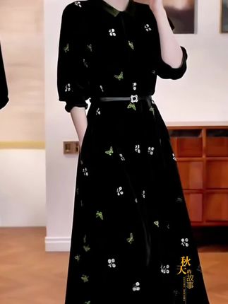 #穿搭 #气质穿搭 #穿出自信穿出美丽 #法式丝绒连衣裙#显瘦穿搭