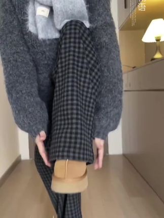 秋冬宽松遮肉神裤 上身随便搭配都好好看 #格子裤 #百搭裤子显腿长 #面料柔软舒适