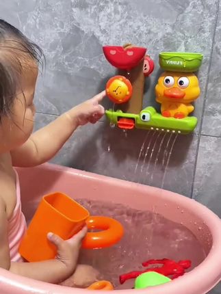 【夏季新品】儿童洗澡戏水玩具浴室洗澡小黄鸭喷水吸盘转转乐男女 #玩具 #宝宝玩具 #洗澡玩具 #小黄鸭玩具 #戏水玩具