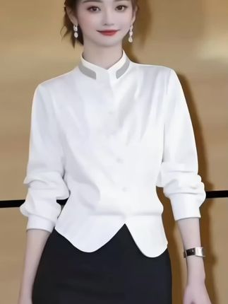 #优雅气质 #女装穿搭 #时尚立领收腰衬衫#这也太好看了 @DOU十小助手