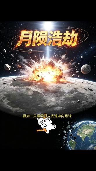 假如一只猫以光速冲向月球会发生什么 #天文 #月球 #宇宙星图