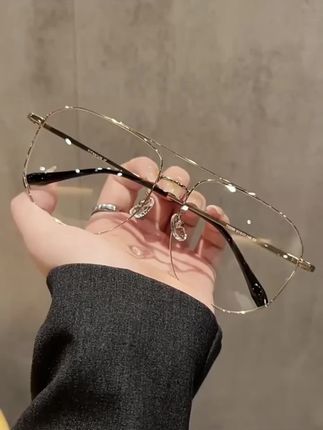 超大框纯钛金丝双梁眼镜框男潮流痞帅大脸显瘦防蓝光可配变色近视#眼镜框#超大框眼镜 #潮流眼镜#显瘦眼镜#防蓝光眼镜