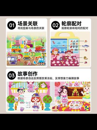 宝宝贴纸书0到3岁果冻贴安静书磁力贴2新款女孩公主换装6儿童贴画#儿童玩具 #宝宝贴画 #贴纸 #贴纸书 #贴画