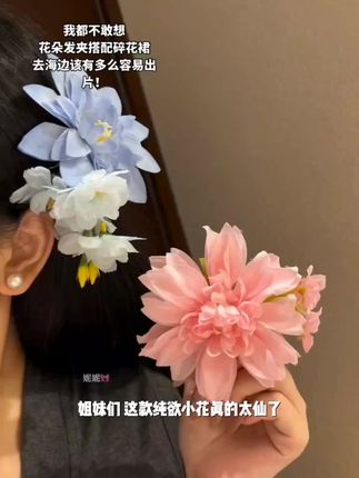 纯欲小花超仙甜美花朵小抓夹海边度假风头花边夹氛围感发饰新款#万物种草皆可搜 #长江云看点小程序 #乐读故事会小程序 #百事通本地生活