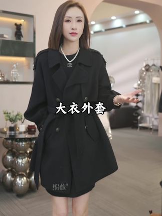 秋冬时尚中长款风衣外套 #风衣外套#外套#秋冬外套#谁穿谁好看#外套推荐