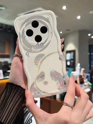 碎花熊猫适用苹果15华为oppo/vivo小米iPhone16板凳双支架手机壳#手机壳推荐 #长在心巴上的手机壳 #创意手机壳支架推荐 #创意手机壳情侣