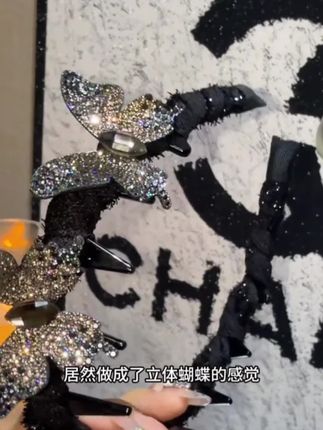 【星光蝴蝶】轻奢立满钻蝴蝶超闪齿梳多功能发箍时尚少女风发箍女