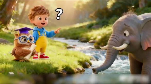 十万个为什么:05-为什么大象的鼻子那么长
奇奇和知知站在大象旁边,奇奇指着象鼻提出疑问。知知表示象鼻可是多功能的工具呢!#原创动画 #亲子教育 #儿童动画