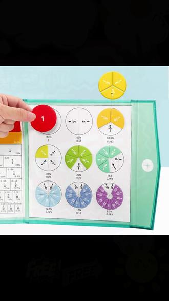 磁性分数盘教具磁吸演示器小学三年级数学分子分母加减法运算#数学教具 #分数盘 #三年级数学 #磁吸演示器 #加减法运算