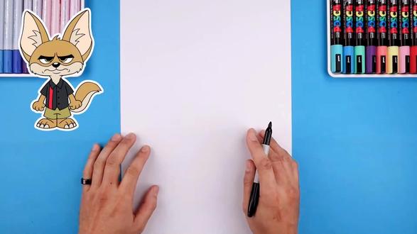 《疯狂动物城》芬尼克狐狸来啦!手把手教你画 #少儿绘画 #跟着抖音学画画 #一起学画画 #每日一画