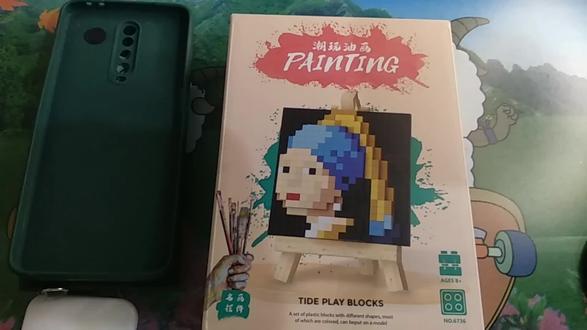 #手工diy #颗粒积木 #手工 #解压 戴珍珠耳环的少女,颗粒积木(上)