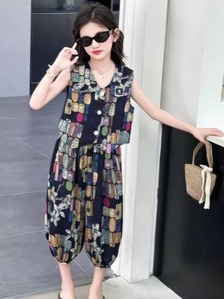 #女童穿搭 #生女儿就是用来打扮的 #女童夏季套装 #女童洋气服装推荐 #巨量千川