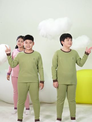 胖宝也能穿得软fufu~新疆棉+羊毛+蚕丝,保暖不勒身#胖童保暖套装 #加大加肥套装 #儿童保暖套装 #胖宝宝 #保暖又好看