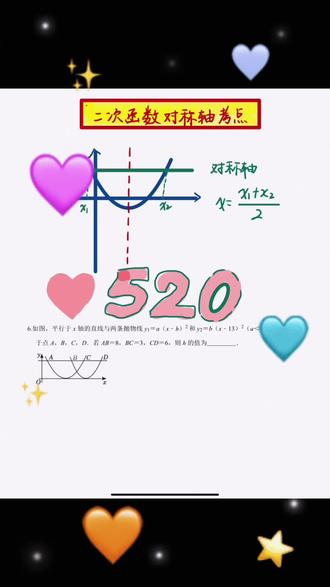 对称轴中考520特辑 #数学 #浪漫 #数学思维 #知识分享 #知识 @抖音精选小助手
