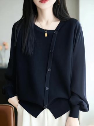大码女装胖mm早秋女士毛衣遮肚子显瘦气质上衣春秋内搭针织打底衫#时尚穿搭 #每日分享 #妈妈穿搭 #打底衫