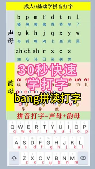 成人零基础入门学习拼音打字教学#26键打字#打字技巧#快速学拼音#拼音拼读