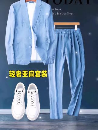 全麻商务休闲西装外套#穿搭分享 #西装外套 #西装杀