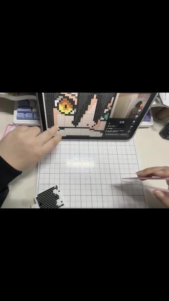 #拼豆#拼豆日常 #手工 从头到尾全过程!!!图纸在评论区