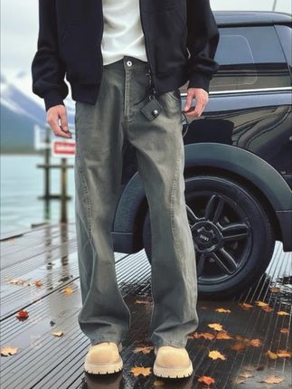 Entong美式cleanfit直筒工装裤男潮牌休闲牛仔裤高街vibe弯刀长裤 #被秋日氛围感穿搭拿捏了 #初秋男友风穿搭 #男生秋日有效穿搭 #中性风入秋穿搭灵感 #男生不出错的秋季穿搭指南