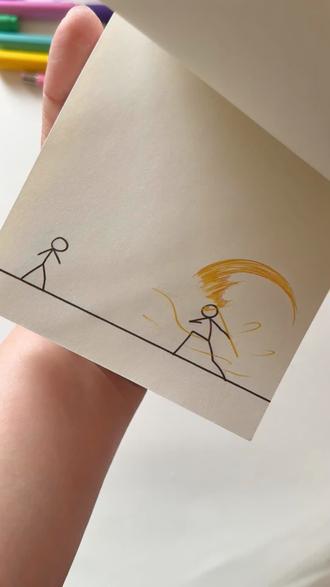 金箍棒霸王枪龙吟刀轩辕剑手翻画册 描一描、画一画、翻一翻酷炫小动画就制作好了#手翻画#涂色#描摹本#火柴人手翻画