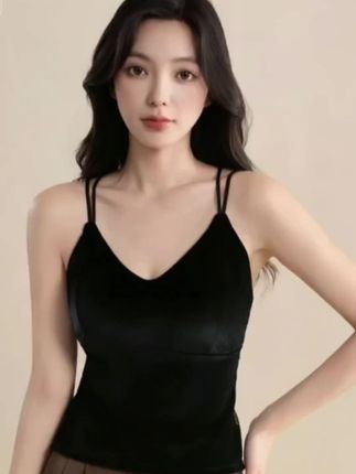 丝绒蕾丝打底美背内衣文胸一体#内衣 #背心 #高级感穿搭