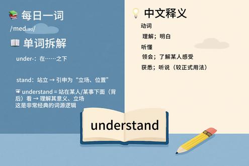每日一词 · 轻松背单词 understand #每日英语打卡 #轻松背单词方法