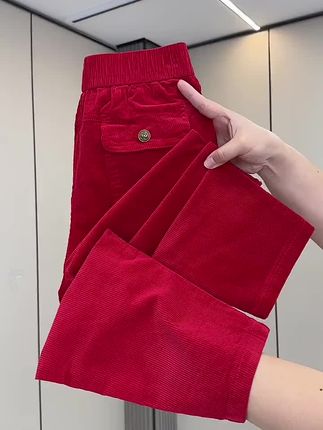 灯芯绒女裤
