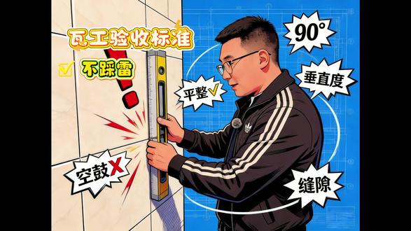 怎么看自己家的瓷砖贴的标不标准? 瓦工验收标准及流程#装修避坑