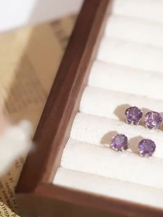 【紫色蔷薇爆闪耳钉】轻奢原创设计耳环高级感耳扣精致#耳钉 #耳饰 #耳饰分享 #蔷薇 #好东西一起分享
