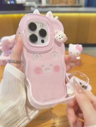 哇哦~好可爱的粉色小狗狗呀,还是双支架的爱了爱了#手机壳 #仙女必备 #这也太好看了 #我又心动了