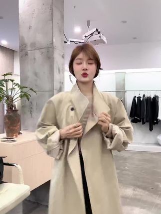 #立领设计感#宽松显瘦#休闲百搭#秋季穿搭#风衣外套