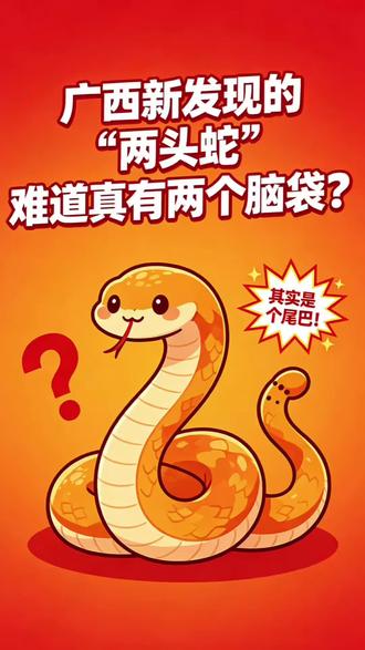 广西新发现的“两头蛇”难道真有两个脑袋?
#涨知识 #科普 #动物 #两头蛇 #广西