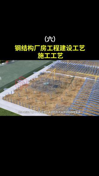 钢结构厂房工程建造工艺#设计 #动画 #施工动画 #工程动画 #钢结构厂房